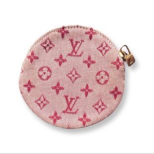 Louis Vuitton Red Canvas Monogram Small Circle Zip Pouch Coin Purse